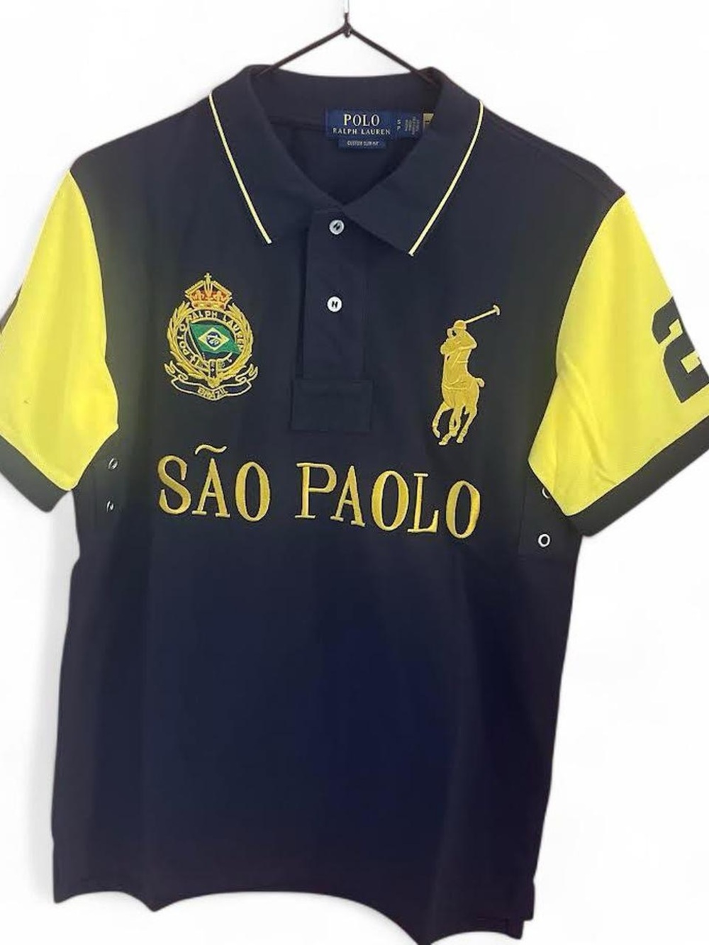 Polo by Ralph Lauren Black and Yellow São Paolo Polo Shirt